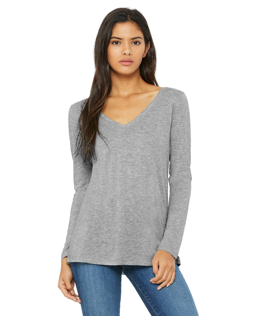 Bella + Canvas 8855 Ladies' Flowy Long-Sleeve V-Neck