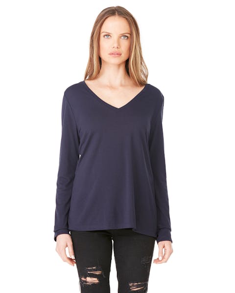 Bella + Canvas 8855 Ladies' Flowy Long-Sleeve V-Neck