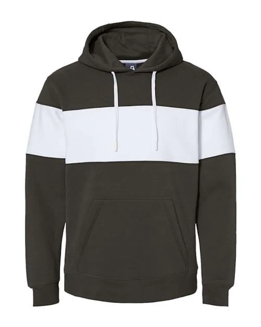 J. America 8644 Men's Varsity Fleece Colorblocked Hooded Sweatshirt