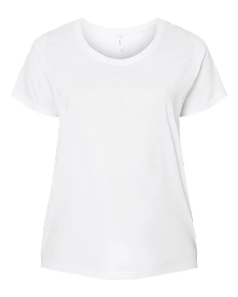 LAT 3816 Women's Curvy Collection Fine Jersey Tee