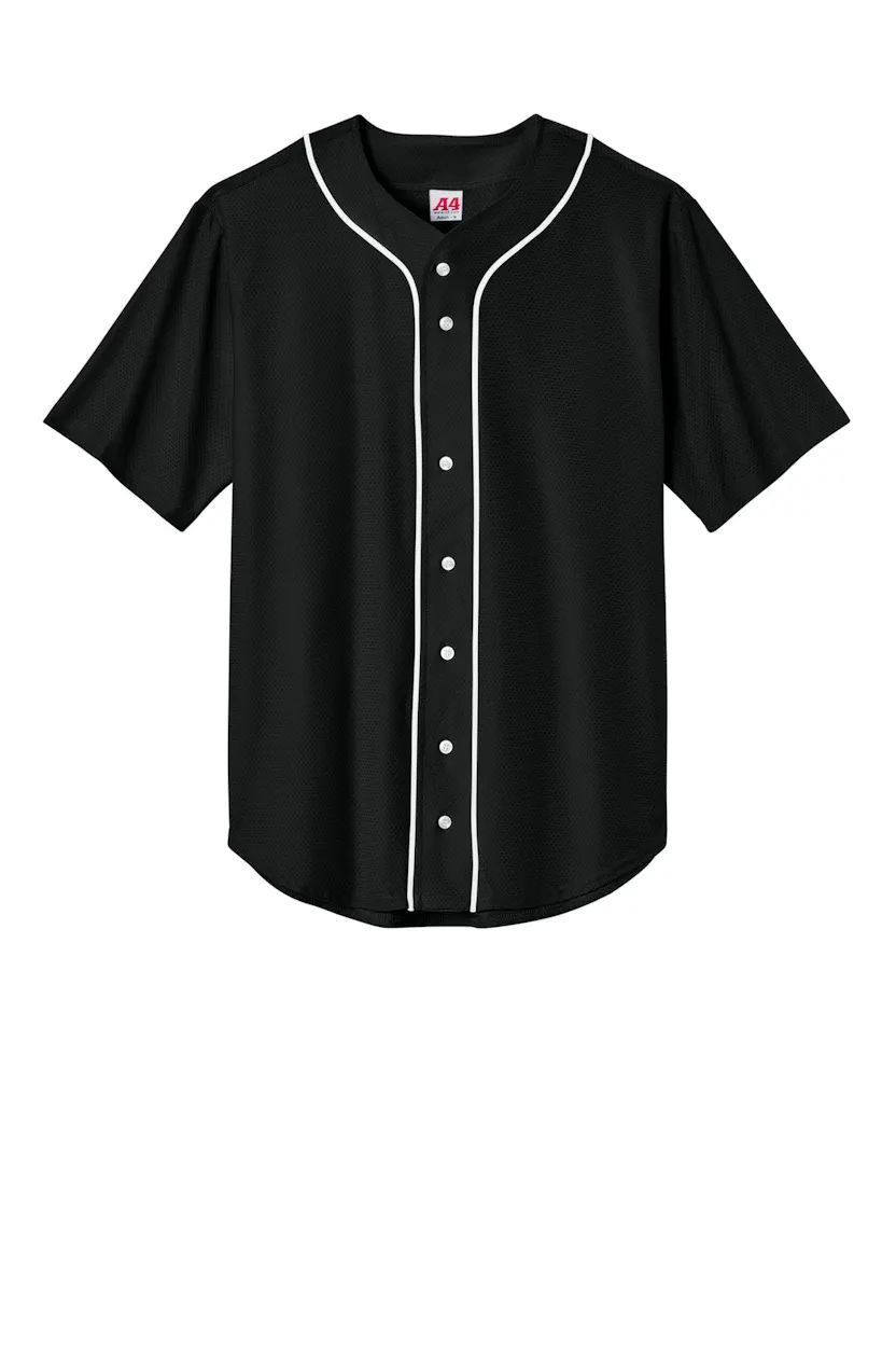 A4 A4N4184 Short Sleeve Full-Button Baseball Top N4184