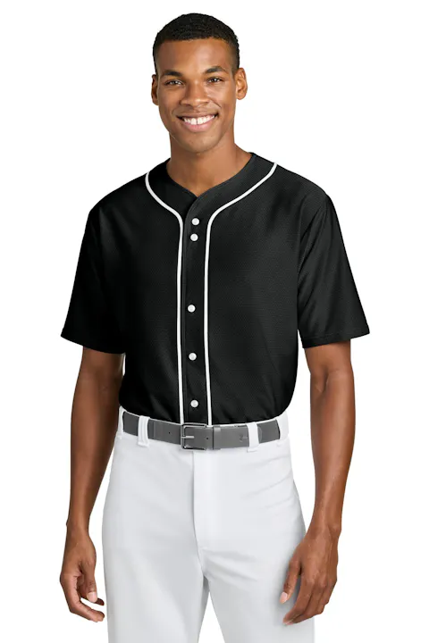 A4 A4N4184 Short Sleeve Full-Button Baseball Top N4184