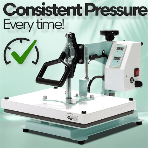 HPN CraftPro 15" x 15" Clamshell Heat Press : Mint