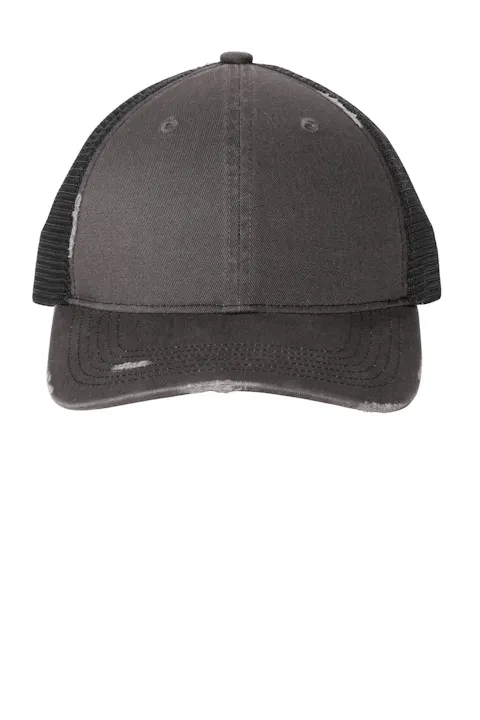 Port Authority C600 Distressed Mesh Back Cap