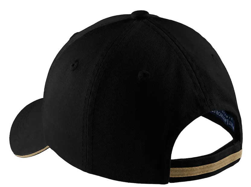 Port Authority C830 Sandwich Bill Cap with Striped Closure