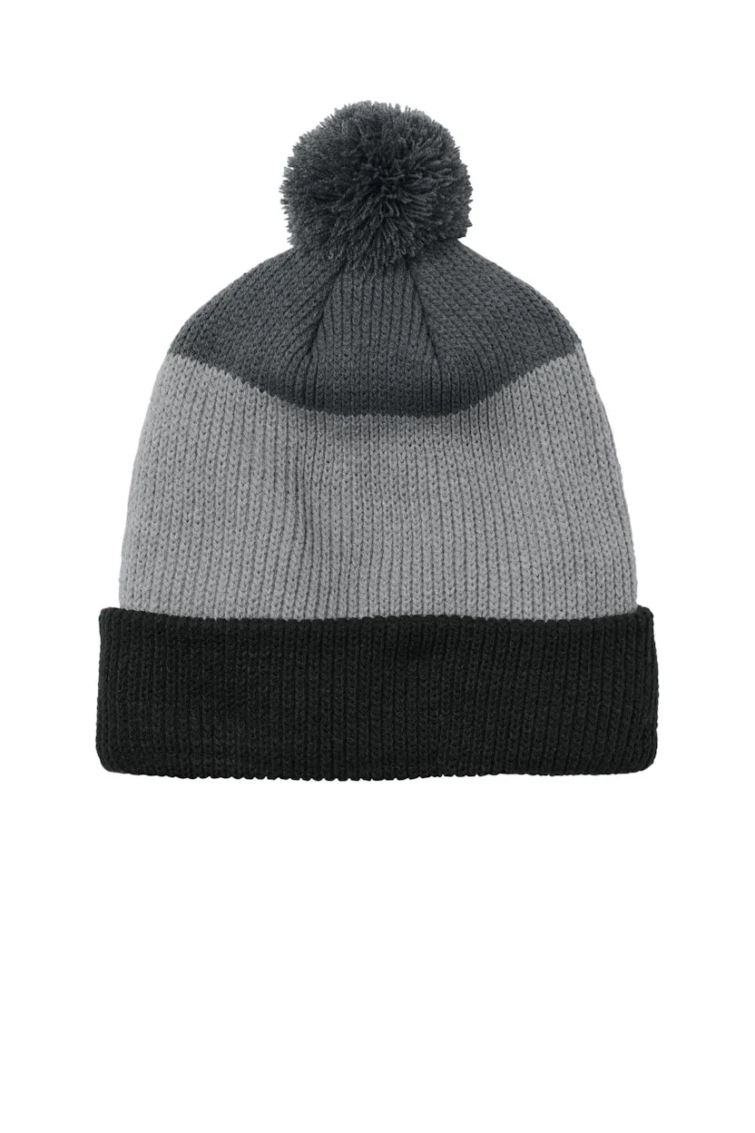 Port Authority C979 Cozy Striped Pom Beanie