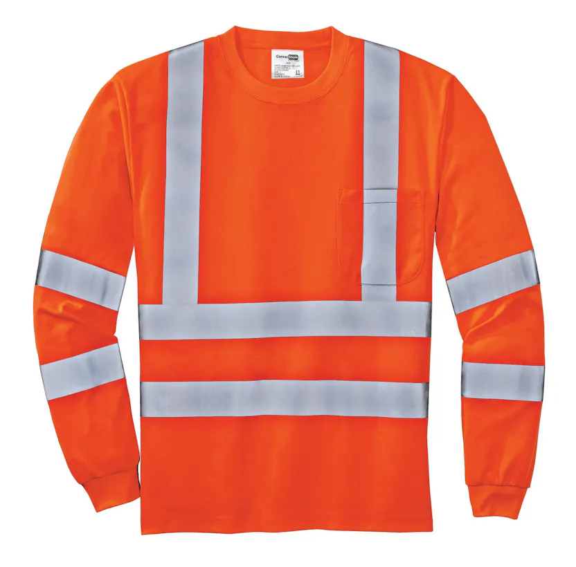 CornerStone CS409 ANSI 107 Class 3 Long Sleeve Snag-Resistant Reflective T-Shirt