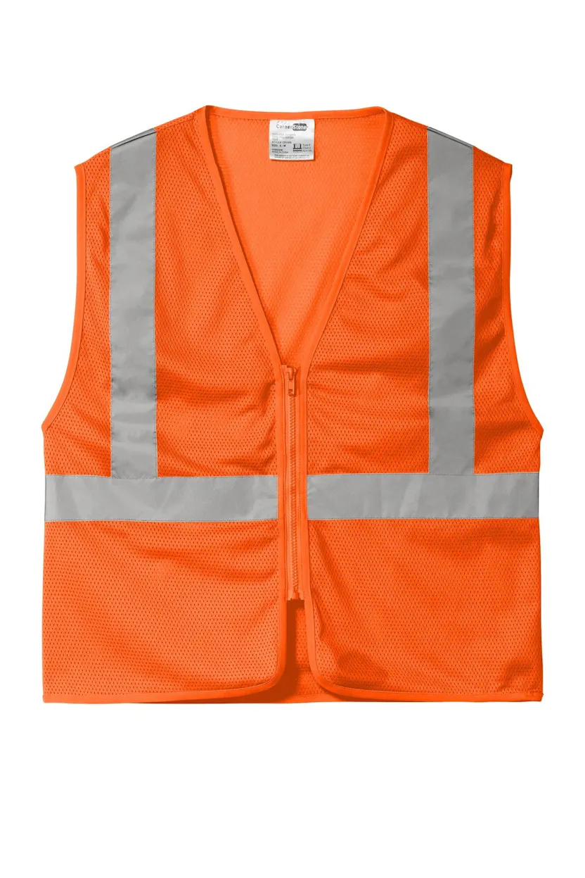 CornerStone CSV101 ANSI 107 Class 2 Economy Mesh Zippered Vest