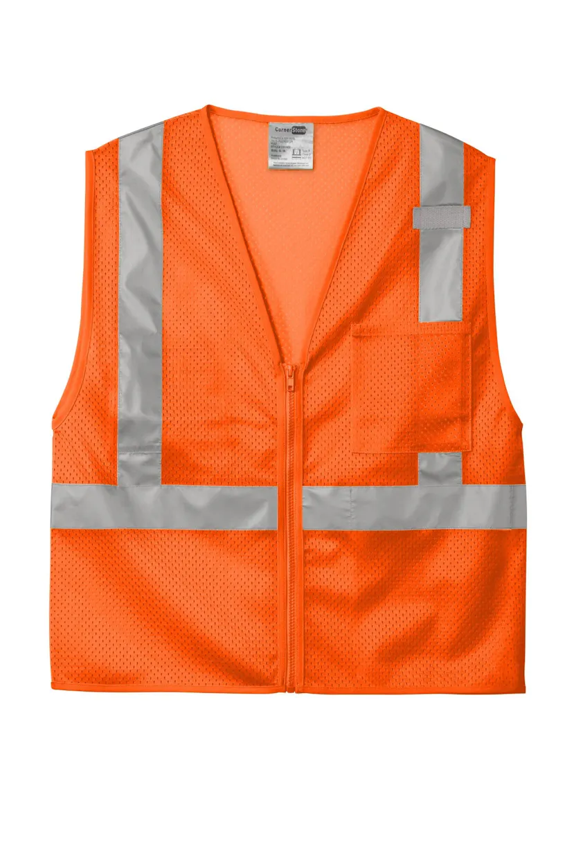 CornerStone CSV102 ANSI 107 Class 2 Mesh Zippered Vest