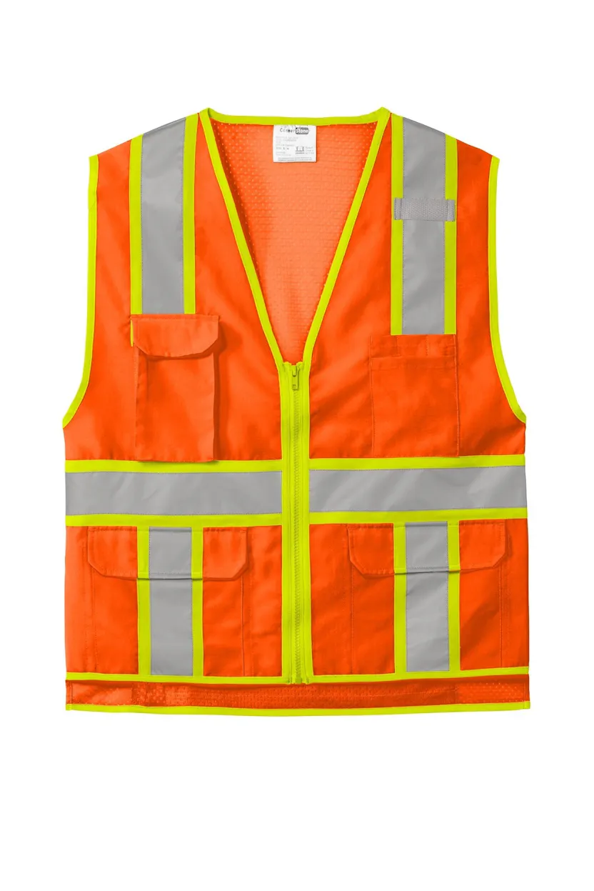 CornerStone CSV105 ANSI 107 Class 2 Surveyor Zippered Two-Tone Vest