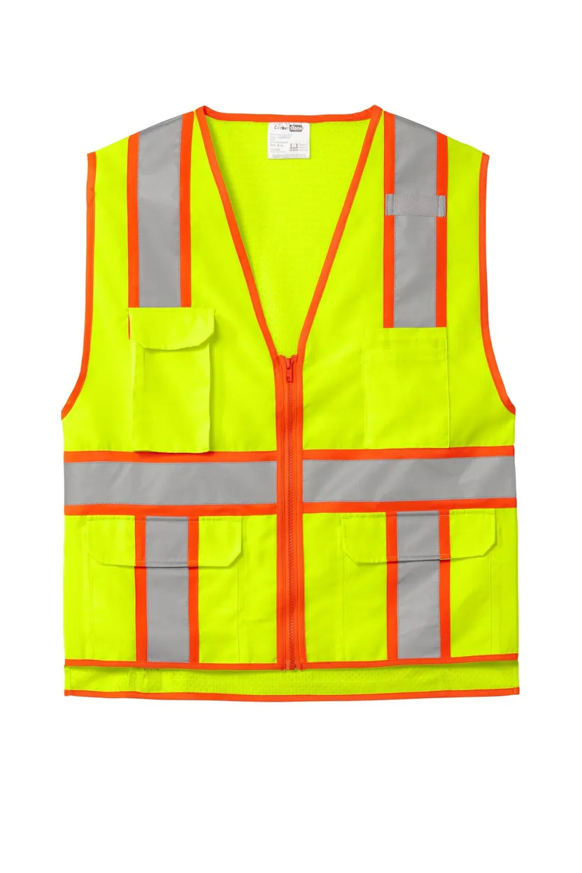 CornerStone CSV105 ANSI 107 Class 2 Surveyor Zippered Two-Tone Vest