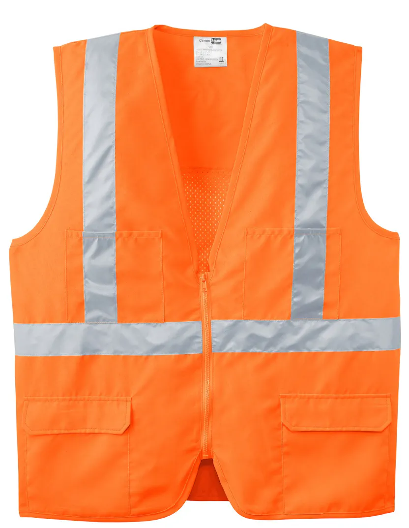 CornerStone CSV405 ANSI 107 Class 2 Mesh Back Safety Vest