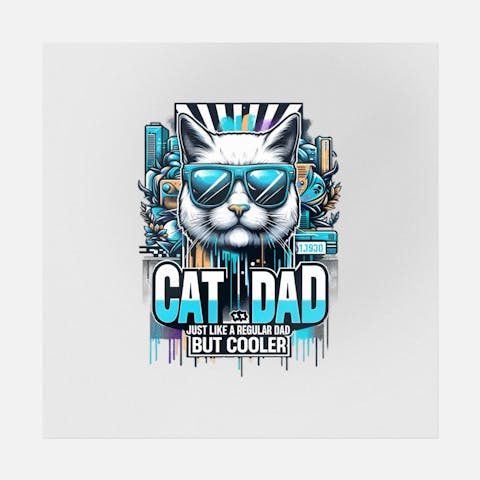 Cat Dad; Just Like A Regular Dad But Cooler Street Art