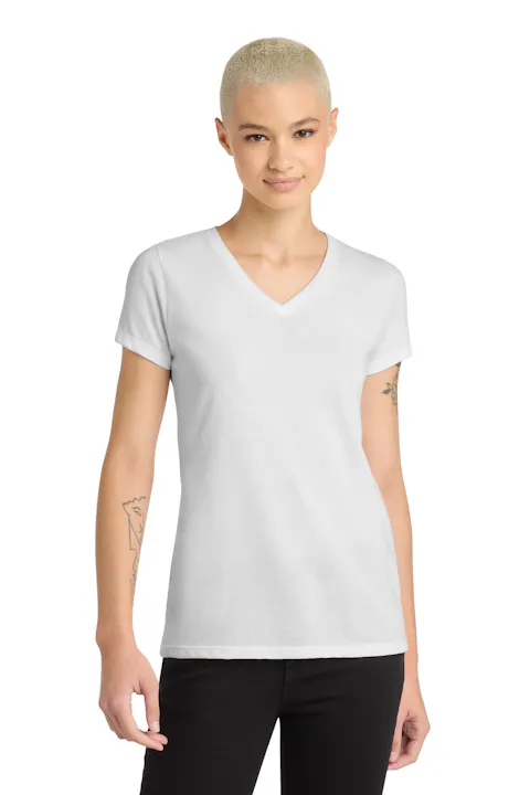 District DM1190L Women's Perfect Blend CVC V-Neck Tee