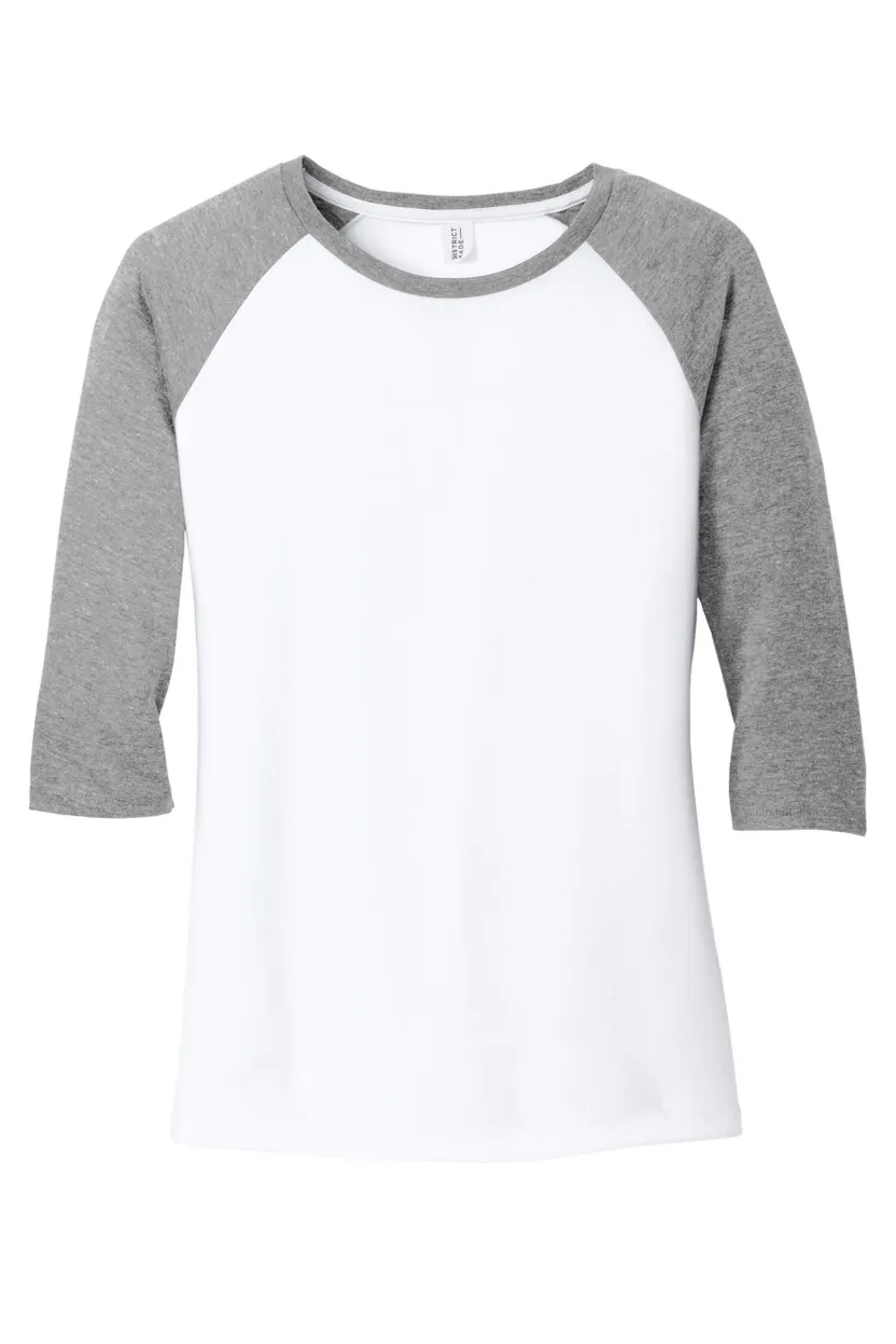 District DM136L Women's Perfect Tri 3/4-Sleeve Raglan