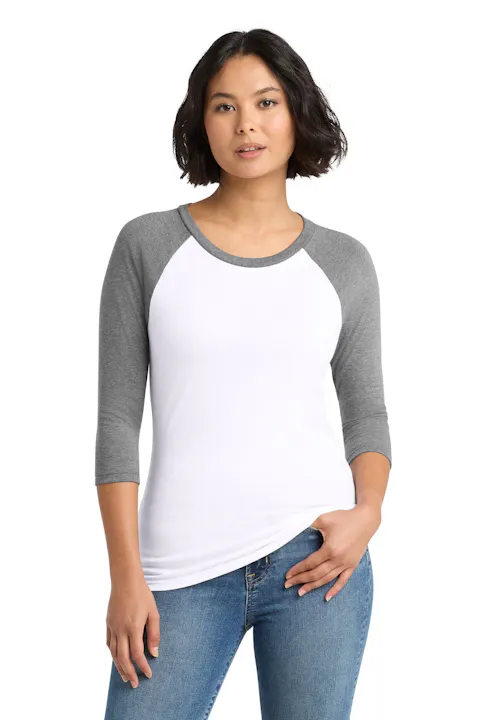 District DM136L Women's Perfect Tri 3/4-Sleeve Raglan