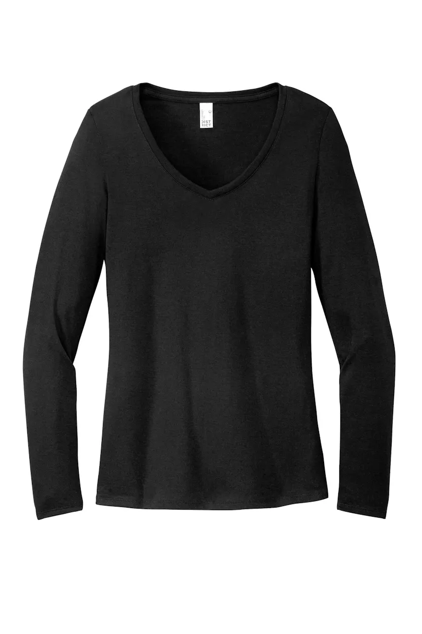 District DT135 Women's Perfect Tri Long Sleeve V-Neck Tee
