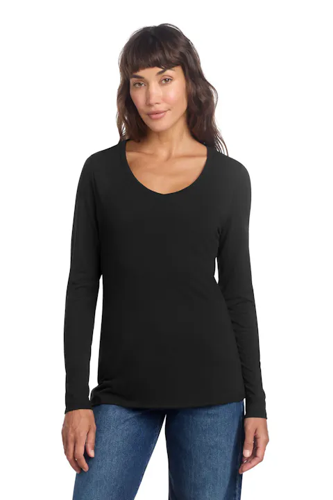 District DT135 Women's Perfect Tri Long Sleeve V-Neck Tee