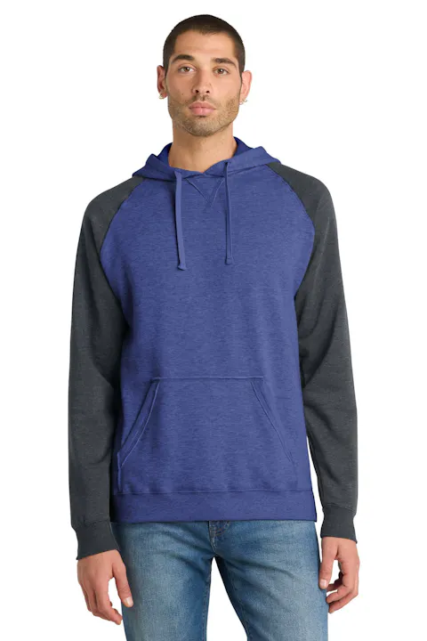 District DT196 Young Mens Lightweight Fleece Raglan Hoodie