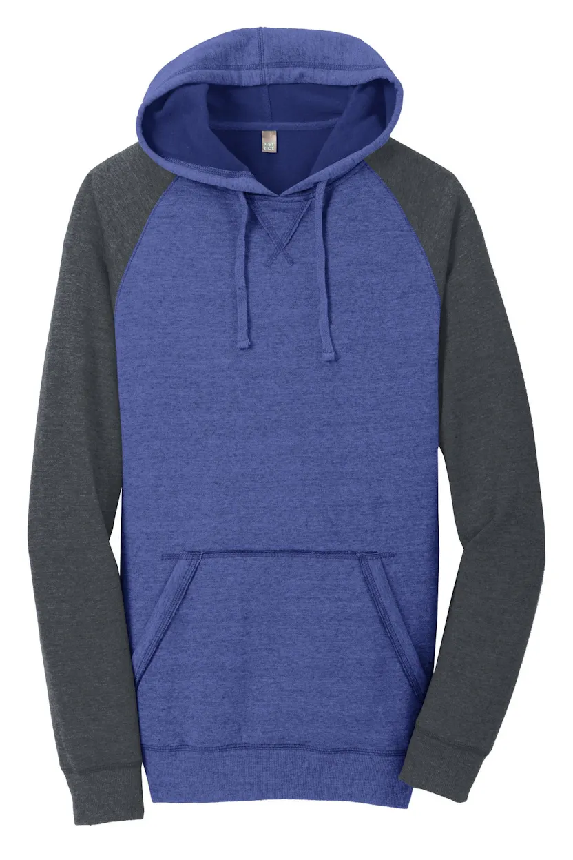 District DT196 Young Mens Lightweight Fleece Raglan Hoodie