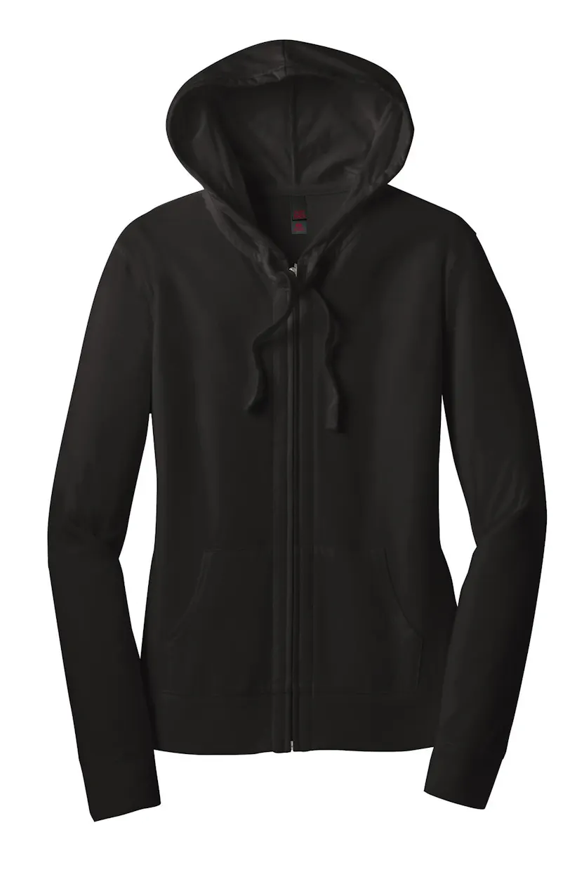 District DT2100 Women's Fitted Jersey Full-Zip Hoodie