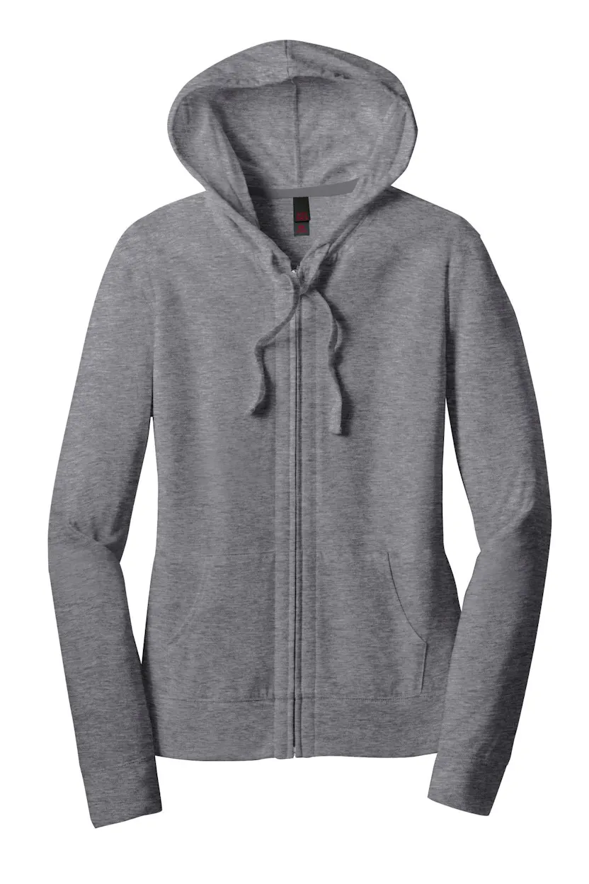 District DT2100 Women's Fitted Jersey Full-Zip Hoodie