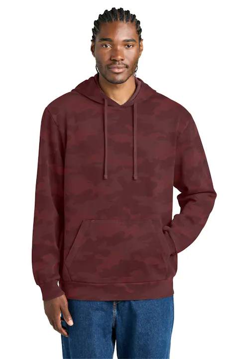 District DT2200C Wash Camo Fleece Hoodie