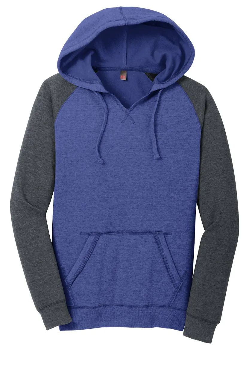 District DT296 Women's Lightweight Fleece Raglan Hoodie