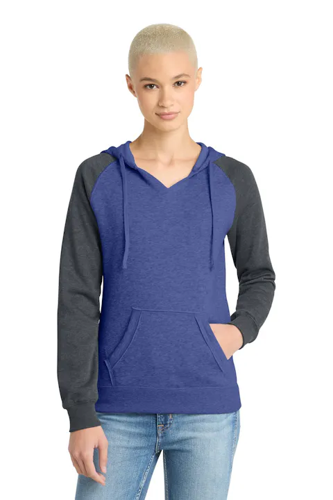 District DT296 Women's Lightweight Fleece Raglan Hoodie