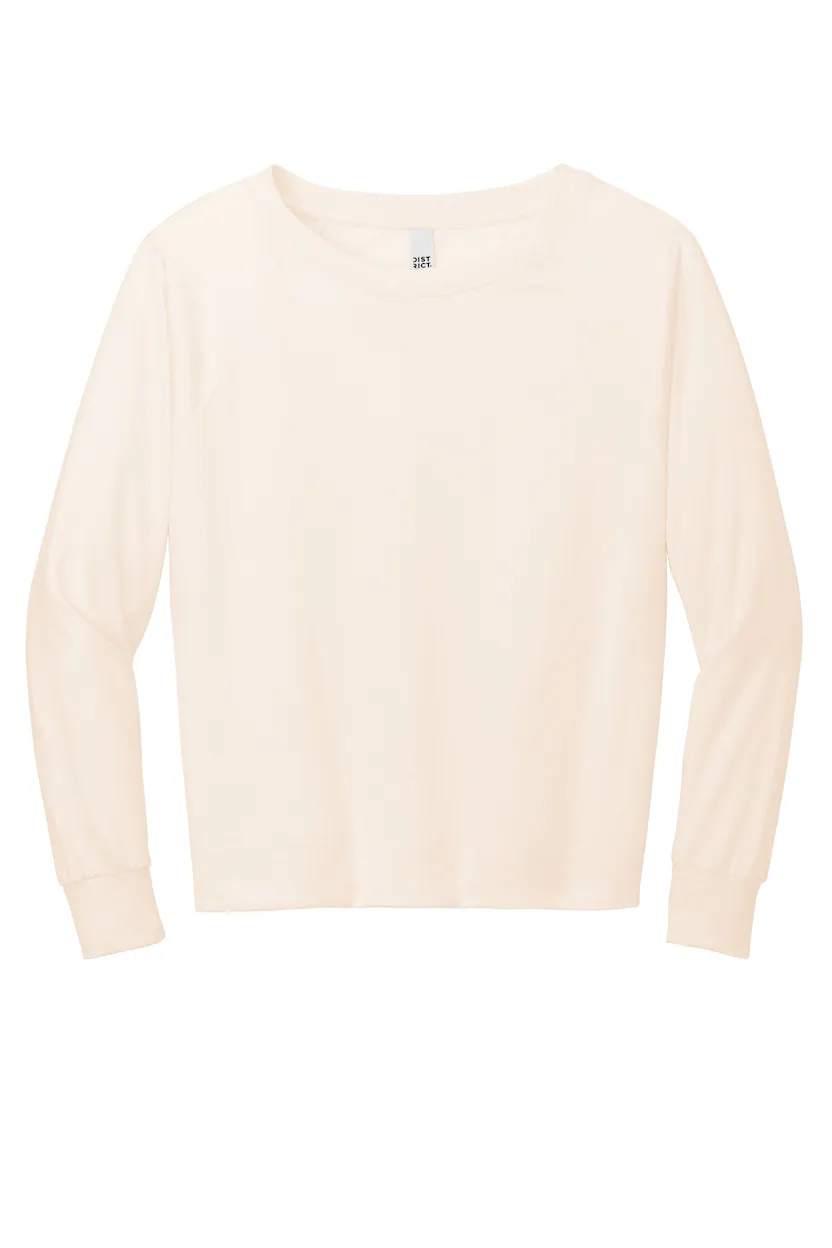 District DT672 Women's Featherweight French Terry Long Sleeve Crewneck