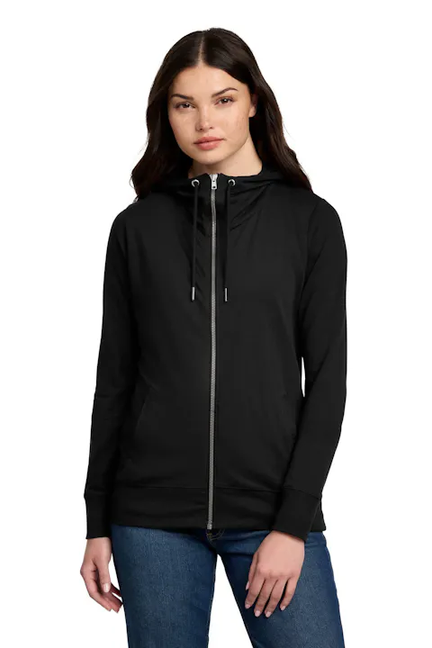 District DT673 Women's Featherweight French Terry Full-Zip Hoodie