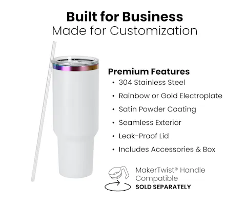 40oz Rainbow Plated Tumbler