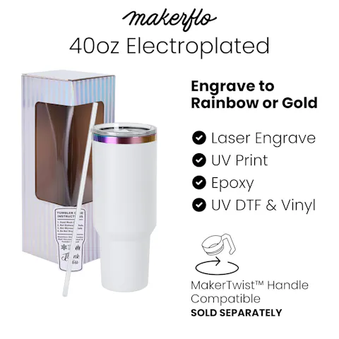 40oz Rainbow Plated Tumbler