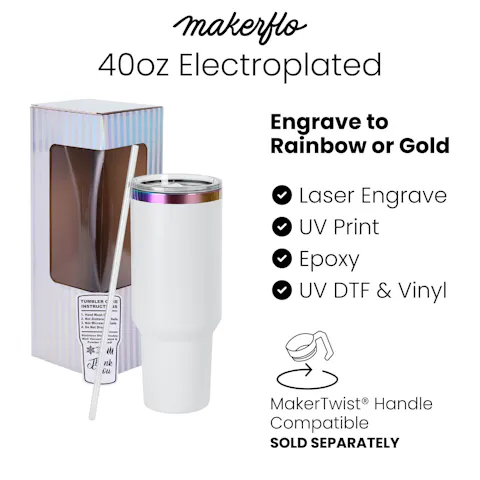 40oz Rainbow Plated Tumbler