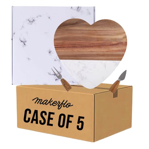 Marble Heart Shaped Serving Set