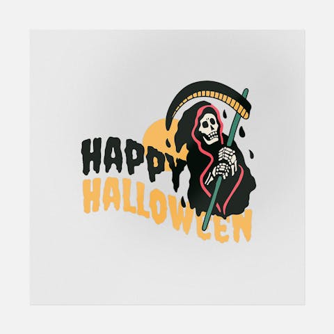 Happy Halloween Grim Reaper | Ready-to-Press DTF Transfer