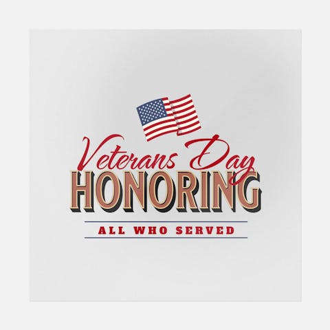 Honoring Veterans Day - Patriotic Ready-to-Press DTF Transfer