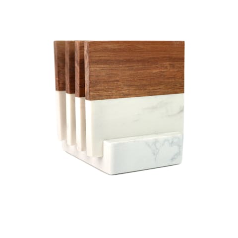 Marble and Wood Coasters