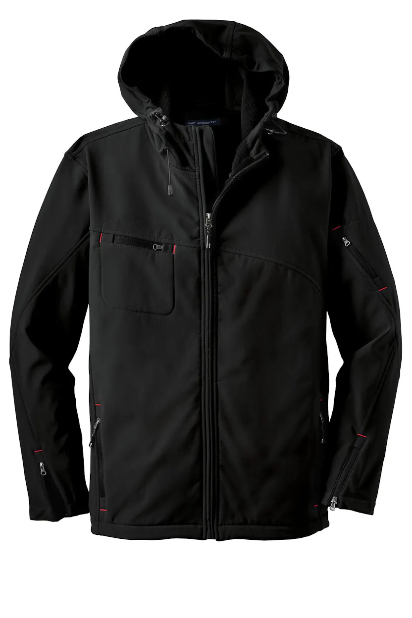 Port Authority J706 Textured Hooded Soft Shell Jacket