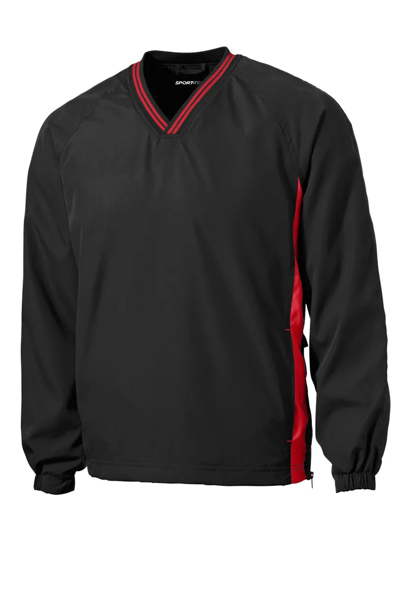 Sport-Tek JST62 Tipped V-Neck Raglan Wind Shirt