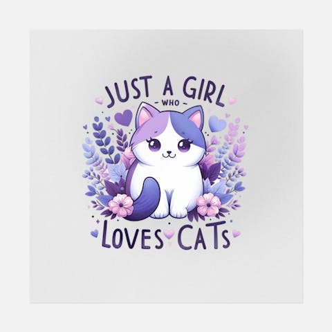 Just A Girl Who Loves Cats Cute Art