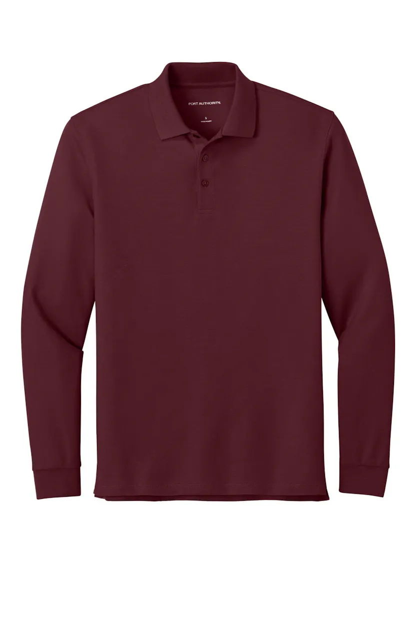 Port Authority K200LS Wearever Signature Pique Long Sleeve Polo