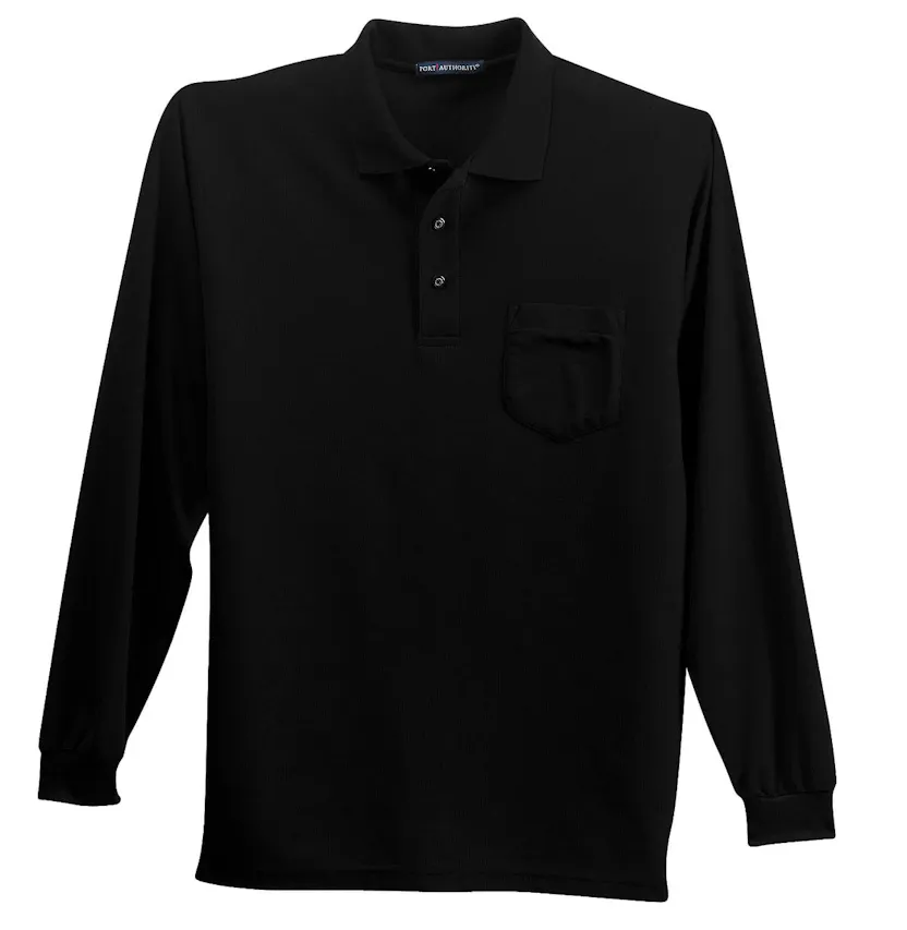 Port Authority K500LSP Long Sleeve Silk Touch Polo with Pocket