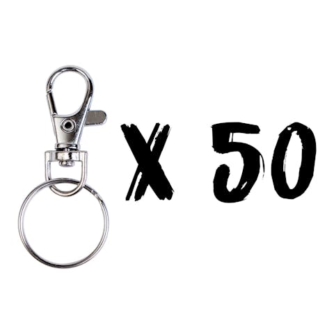 50ct - Assembled Keychain Rings with Lobster Clasp