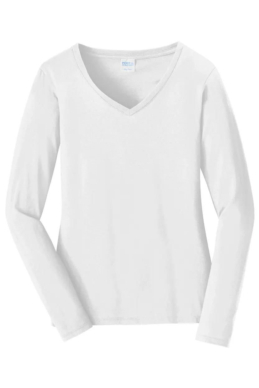 Port & Co LPC450VLS Women's Long Sleeve Fan Favorite V-Neck Tee