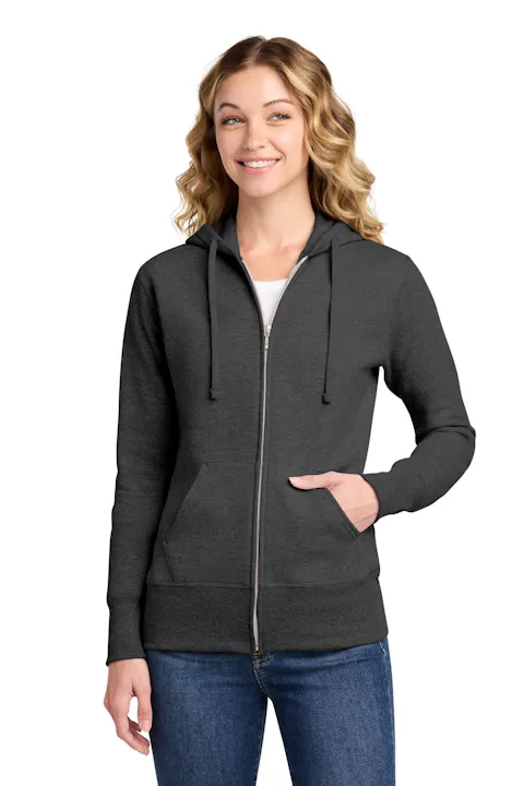 Port & Co LPC78ZH Women's Core Fleece Full-Zip Hooded Sweatshirt
