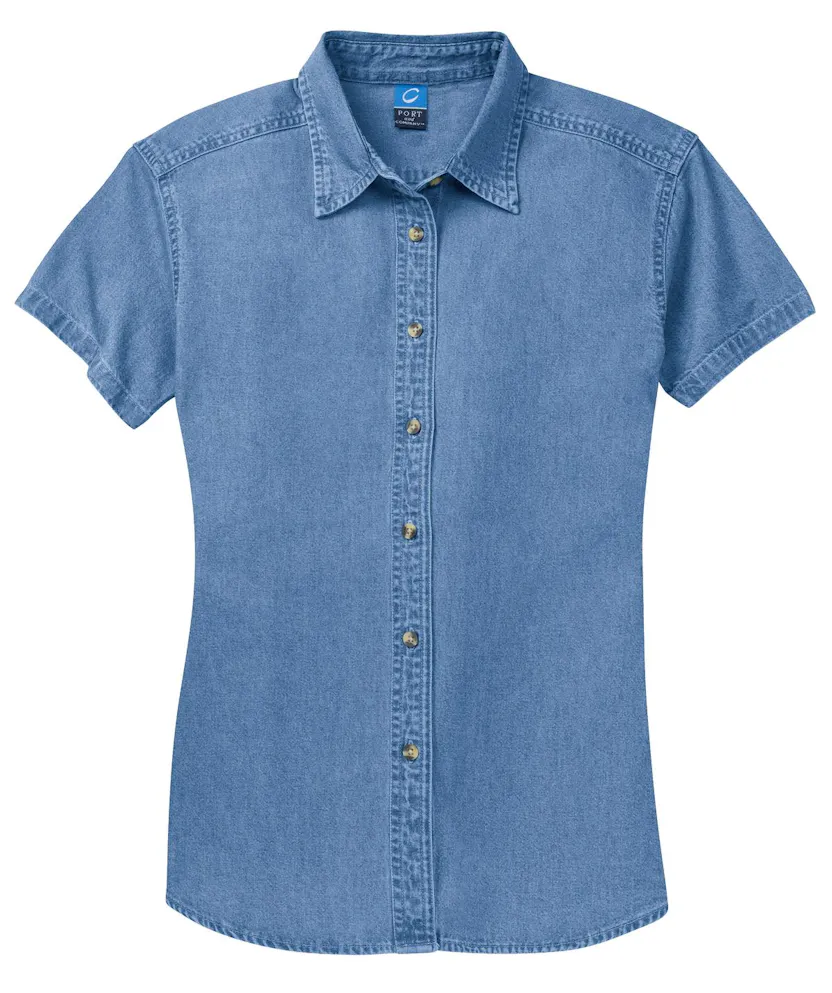 Port & Co LSP11 Women's Short Sleeve Value Denim Shirt