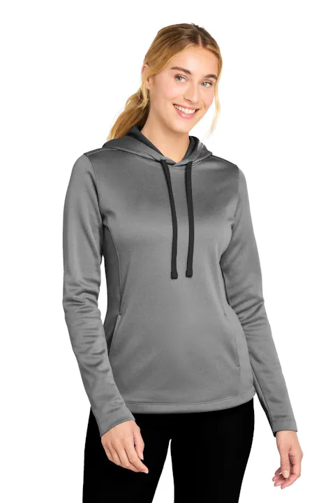Sport-Tek LST264 Women's PosiCharge  Sport-Wick  Heather Fleece Hooded Pullover