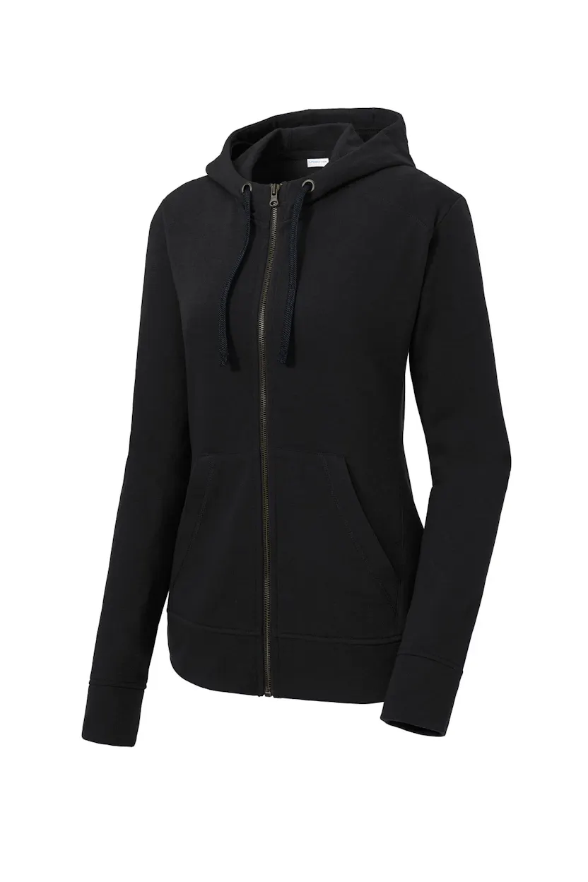 Sport-Tek LST293 Women's PosiCharge  Tri-Blend Wicking Fleece Full-Zip Hooded Jacket