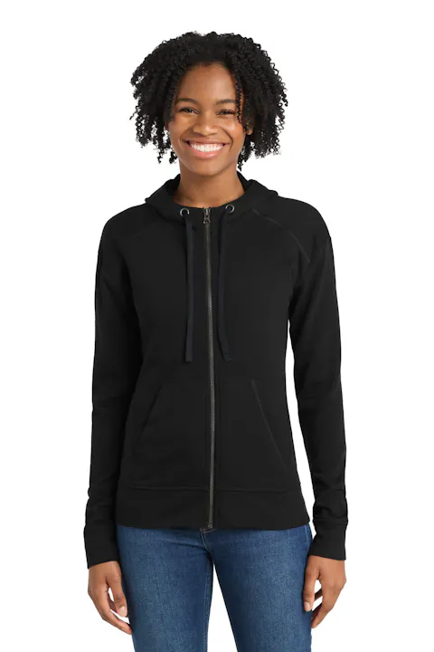 Sport-Tek LST293 Women's PosiCharge  Tri-Blend Wicking Fleece Full-Zip Hooded Jacket